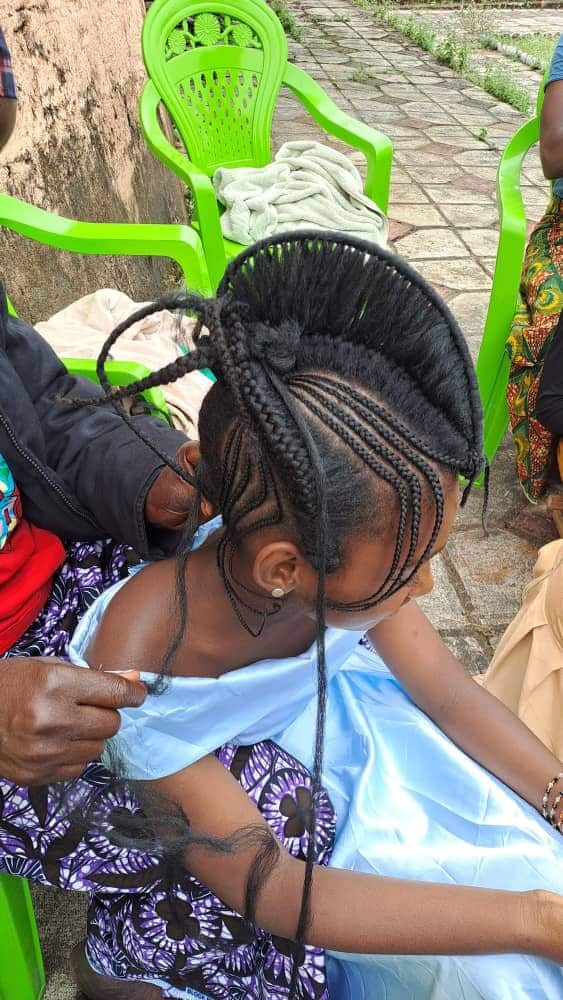 A traditional Fula hair dress style, Guinea