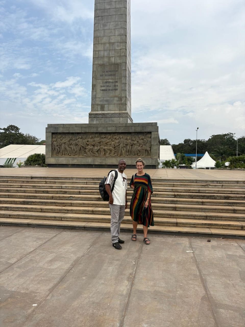 Guide and guest at the November 22, 1970 Monument in Conakry