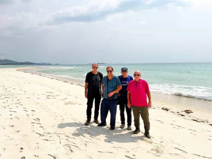 Travellers on Beach No. 2, Freetown peninsula, Sierra Leone